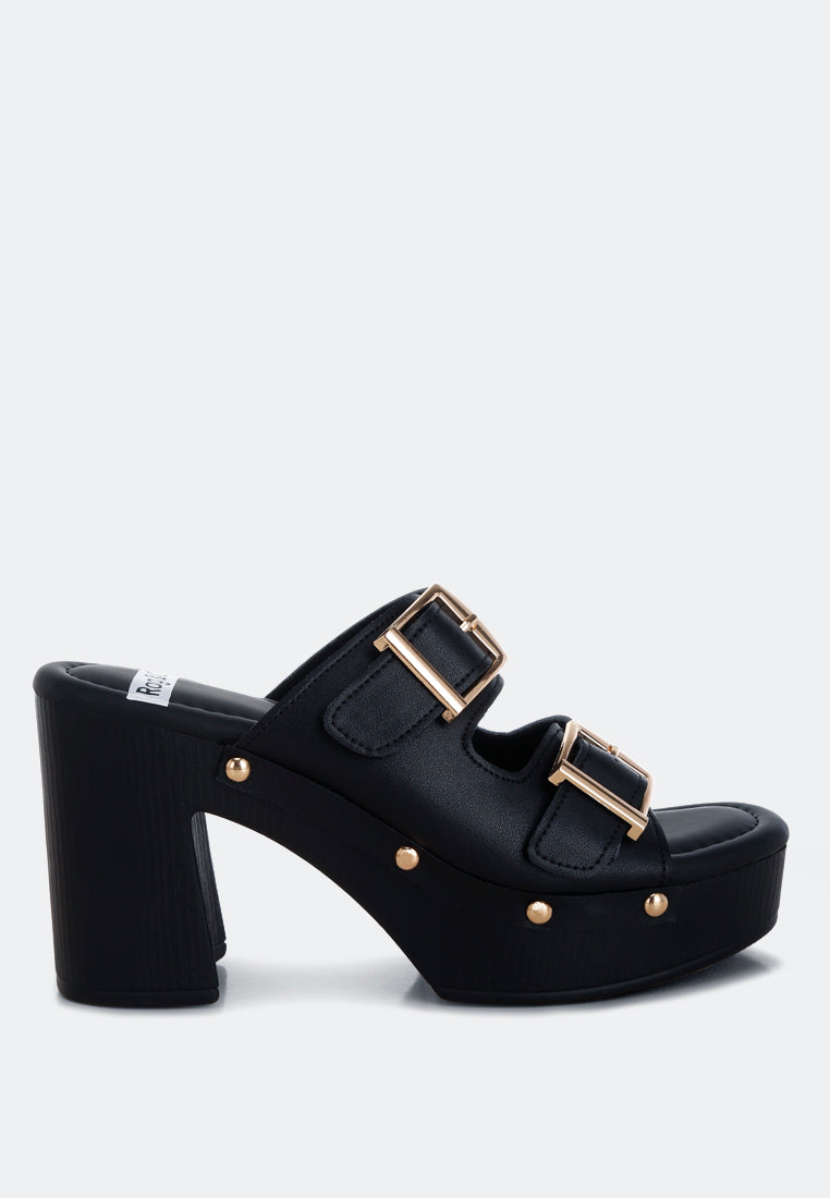 kenna dual buckle strap sandals#color_black