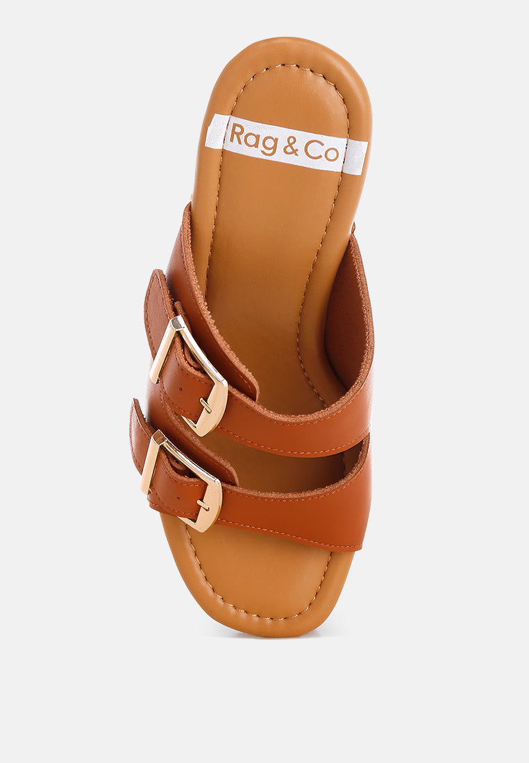 kenna dual buckle strap sandals#color_tan
