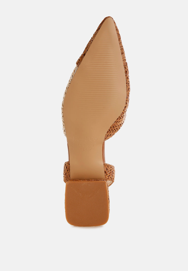 kinjay pointy toe slingback sandals#color_tan