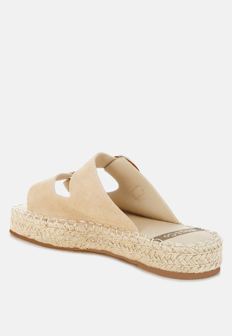 kuopa genuine soft leather espadrille flatform sandals#color_beige