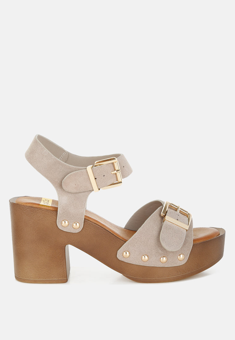 lhasa real suede leather clog sandals#color_beige