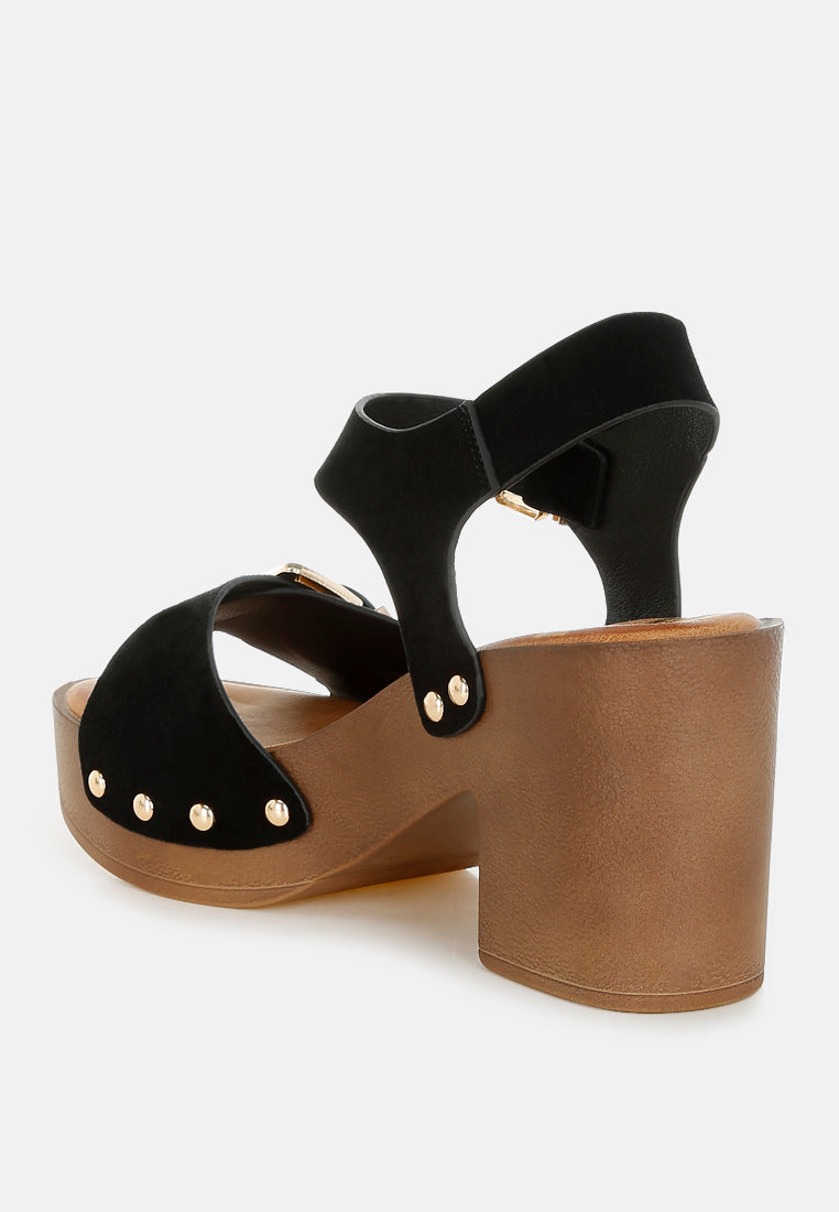 lhasa real suede leather clog sandals#color_black