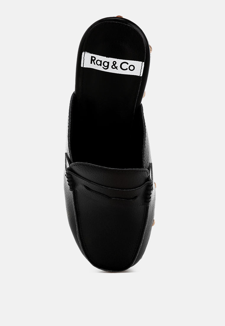 Lyrac Recycled Leather Platform Clogs#color_black