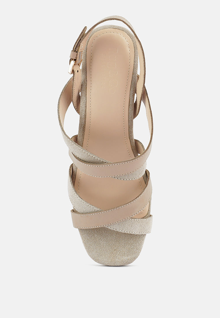MON-LAPIN High Heeled Block Leather Sandal#color_nude