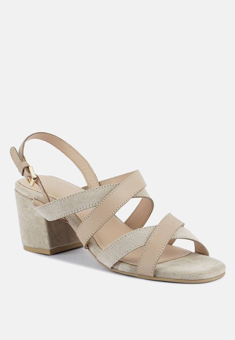MON-LAPIN High Heeled Block Leather Sandal#color_nude