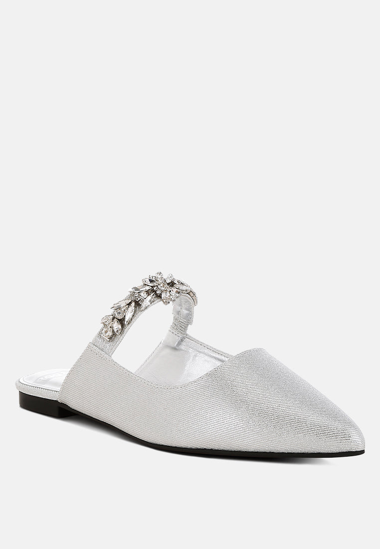 magnum diamante strap glitter mules#color_silver