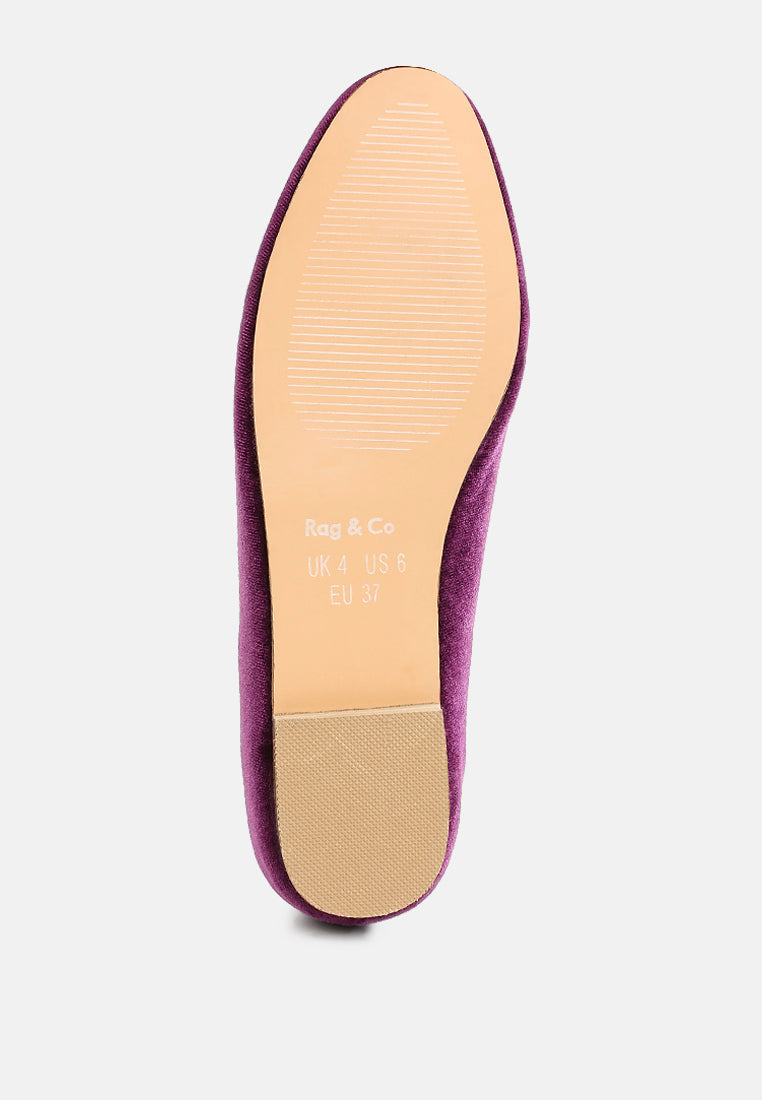 malta penny strap velvet loafers#color_purple