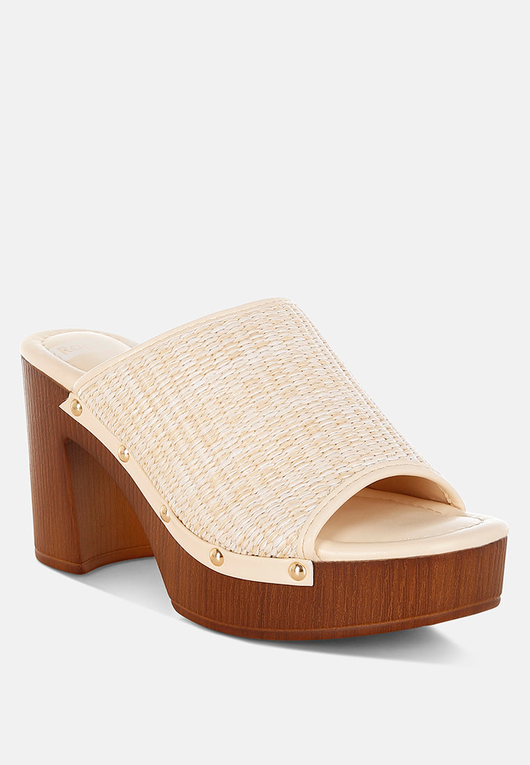 marengo raffia wooden clogs#color_beige