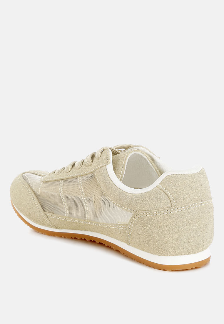 milon microfiber & mesh sneakers#color_beige