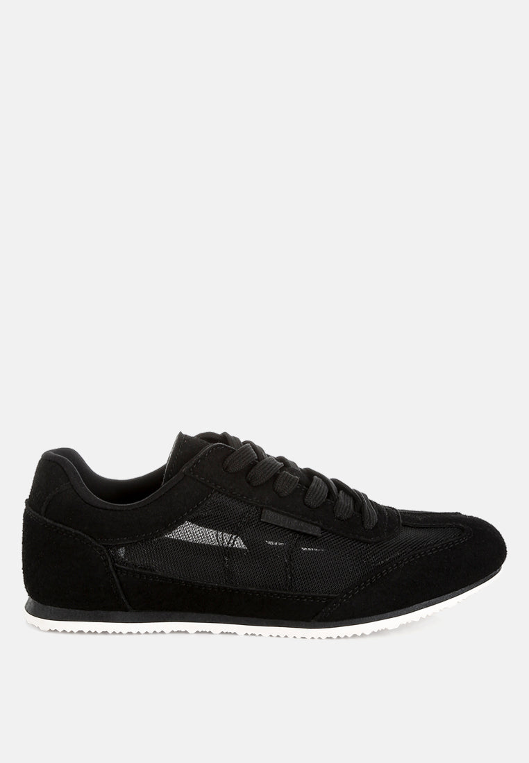 milon microfiber & mesh sneakers#color_black