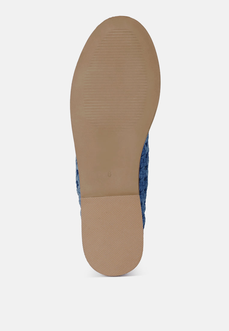 miyako handcrafted soft suede leather flats#color_blue