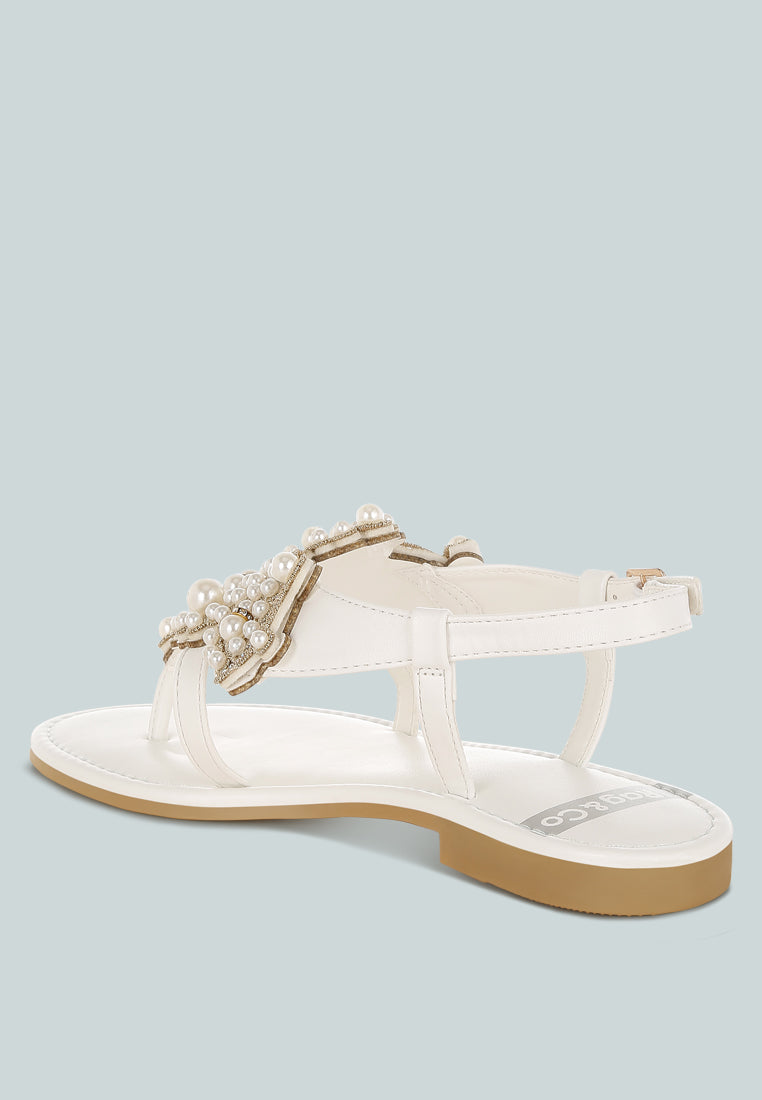 nayasa pn buckle pearls flats#color_white