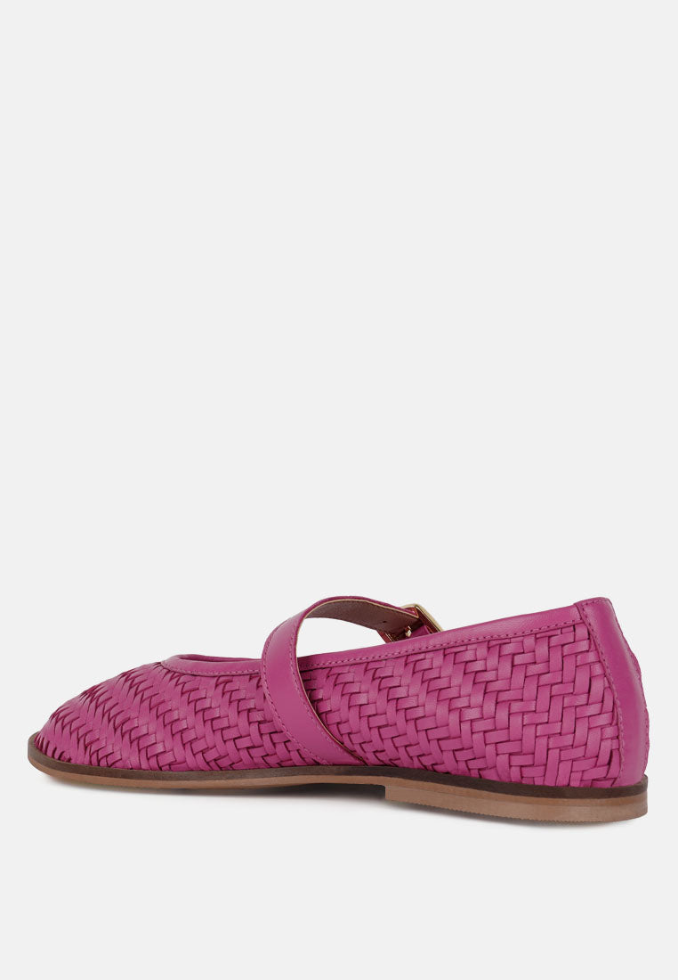 nazuka handcrafted real suede leather flats#color_fuchsia