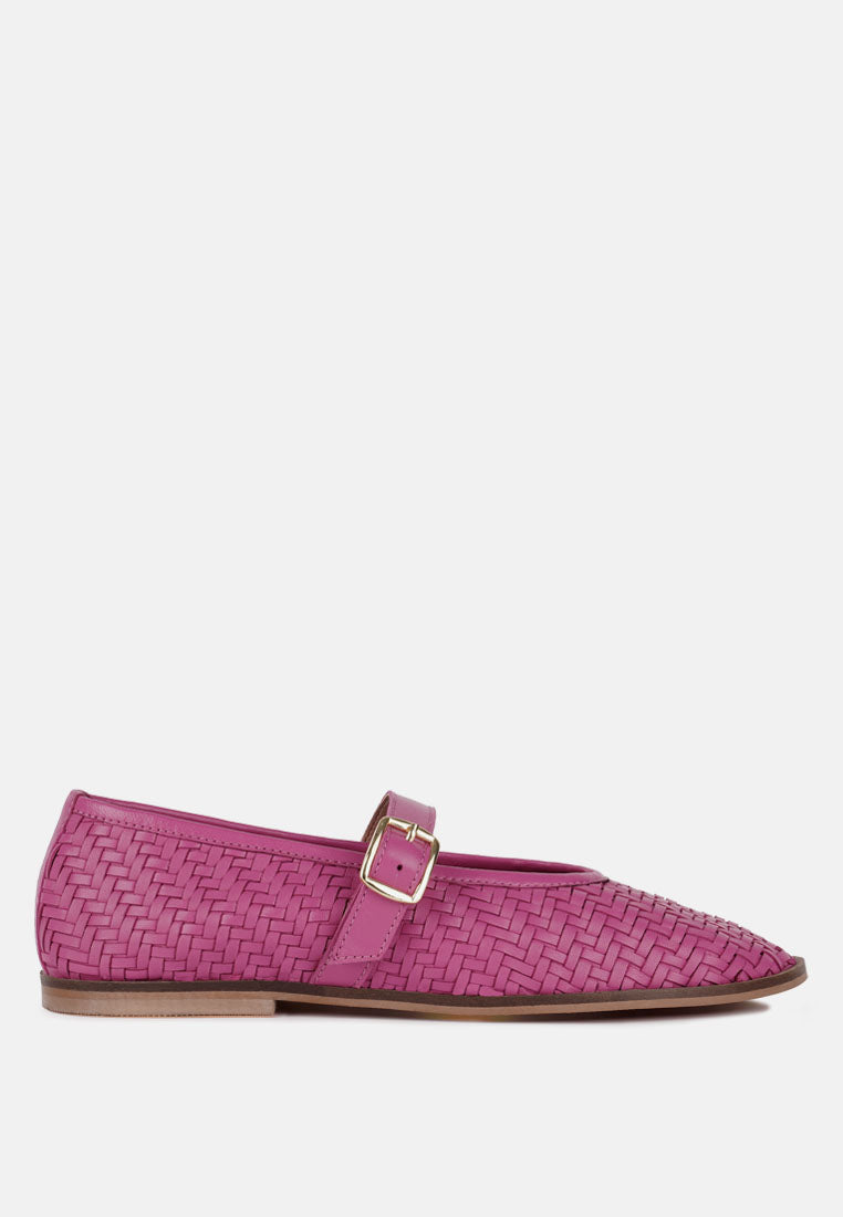 nazuka handcrafted real suede leather flats#color_fuchsia
