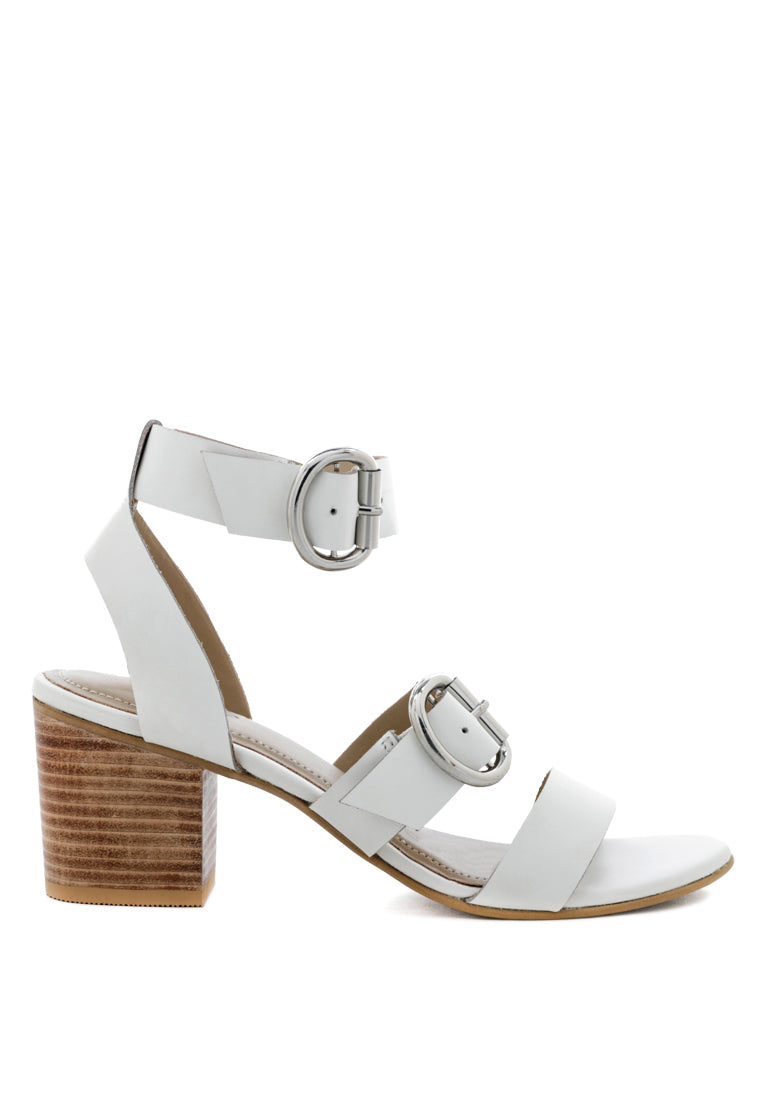 nella stacked heel leather sandal#color_white