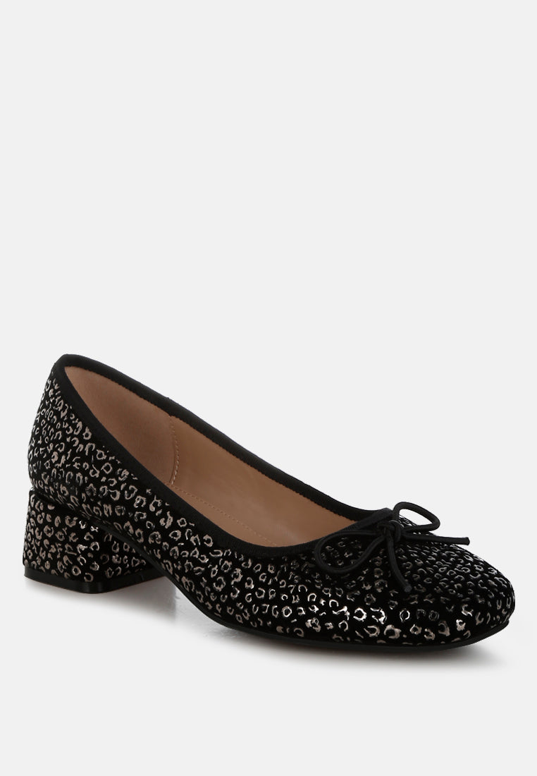 ningen leopard print block heel ballerinas#color_black