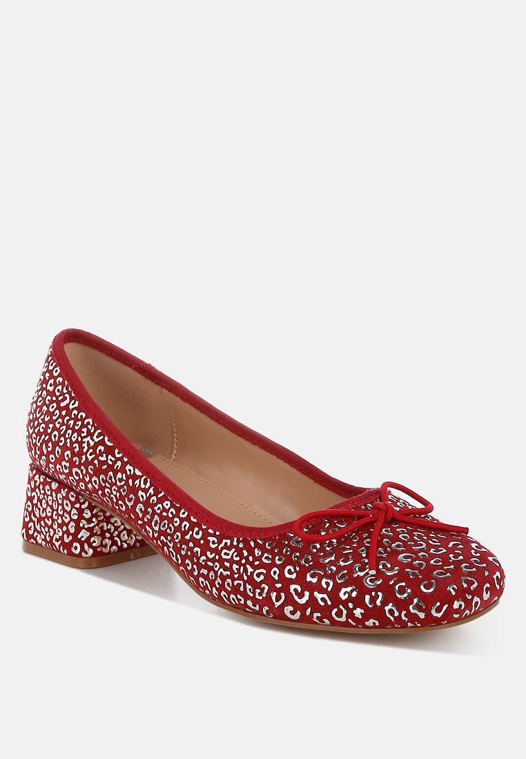 ningen leopard print block heel ballerinas#color_dark red