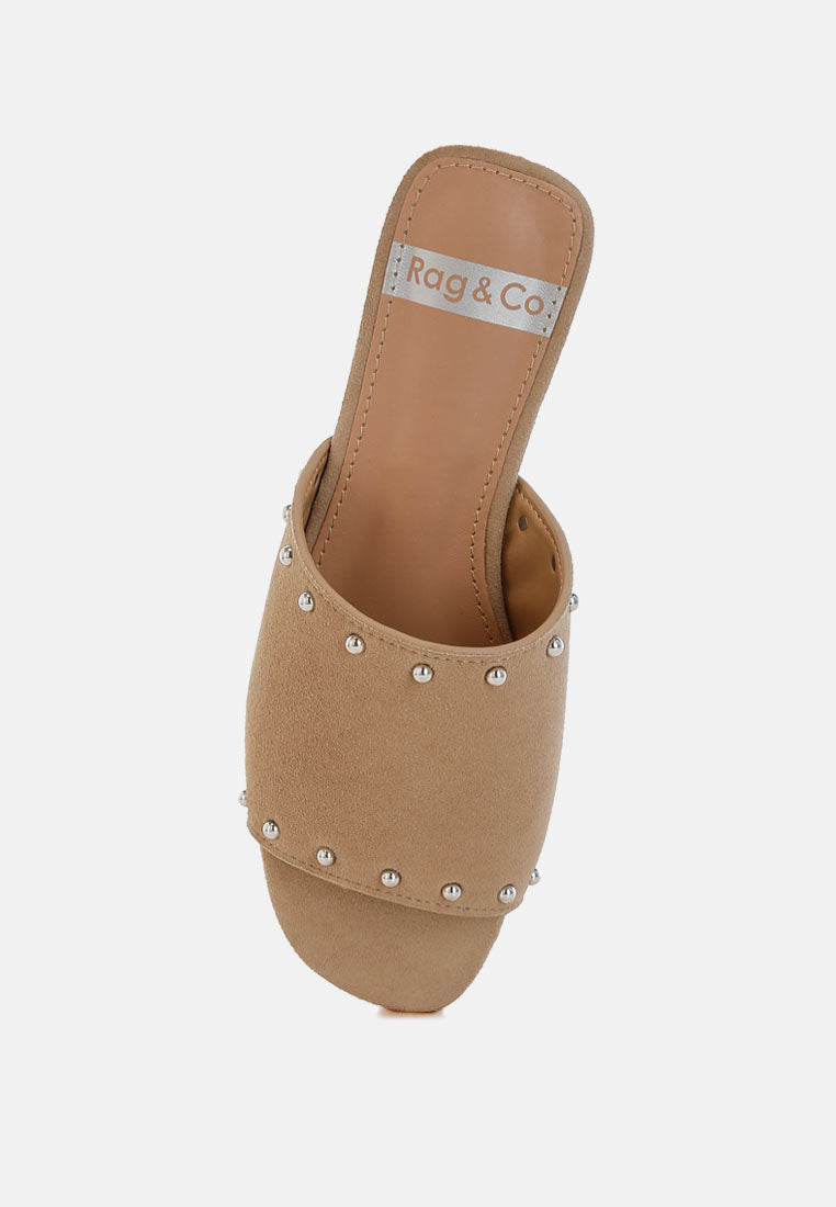 odalia soft suede leather studded flats#color_beige