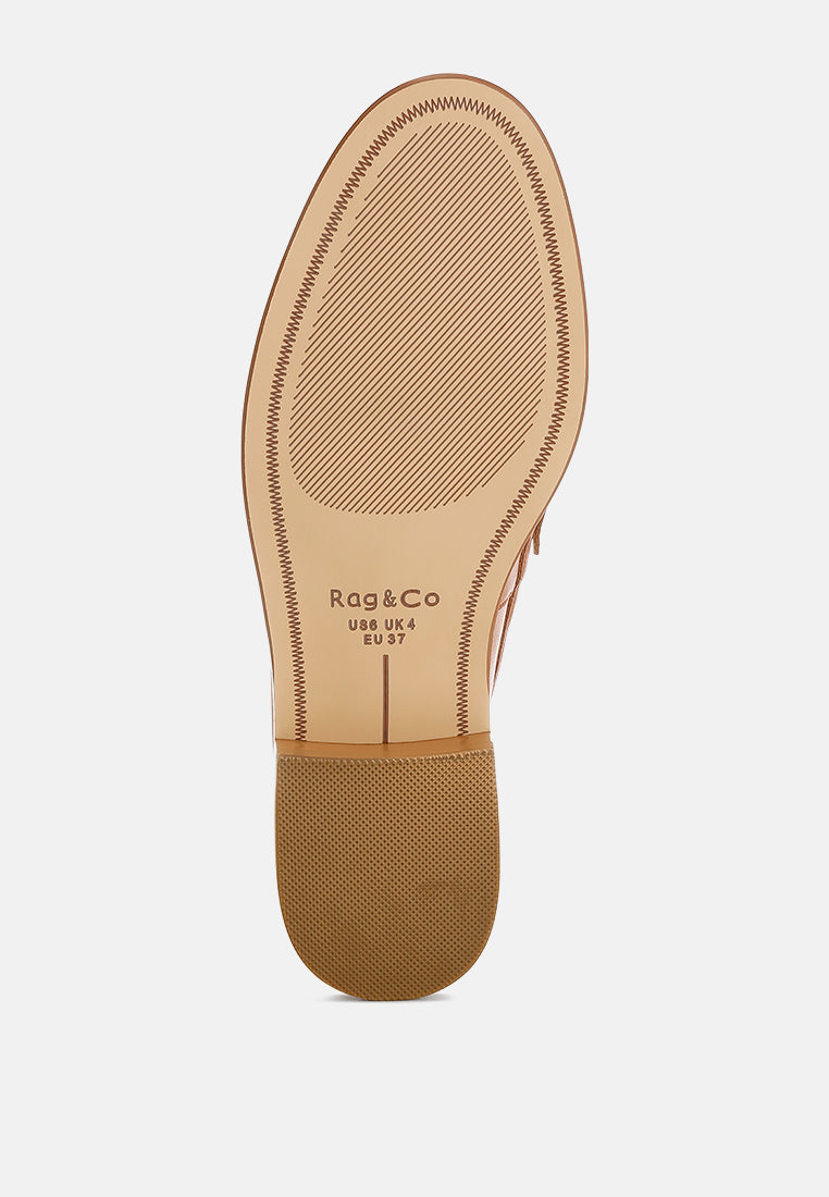 oglavia studs embellished leather loafers#color_tan