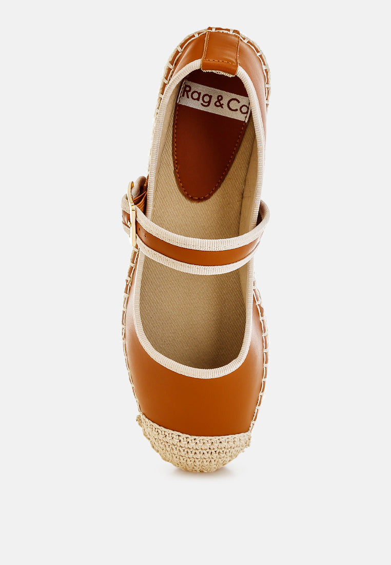 ostac genuine leather mary jane espradrilles#color_tan
