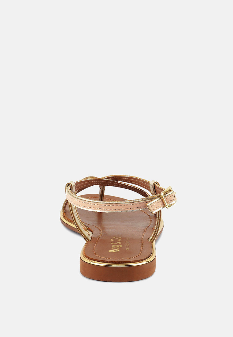 PHEOBE Strappy Beige Flat Sandals#color_beige