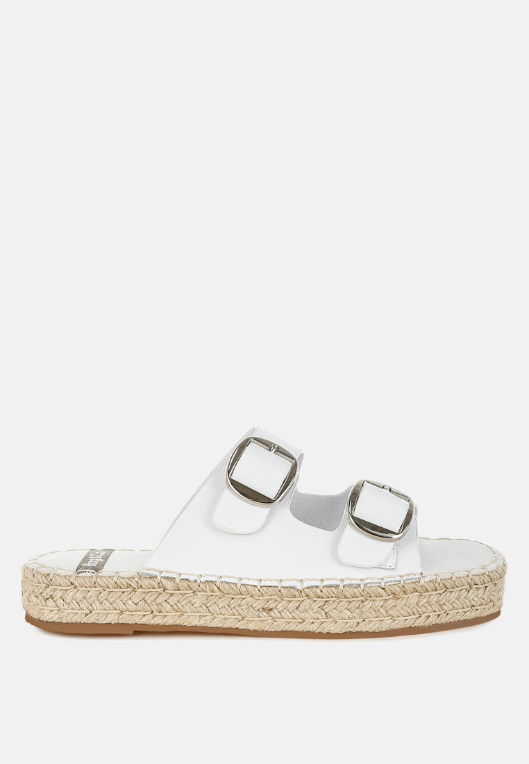 palala genuine soft leather square toe espadrilles#color_white