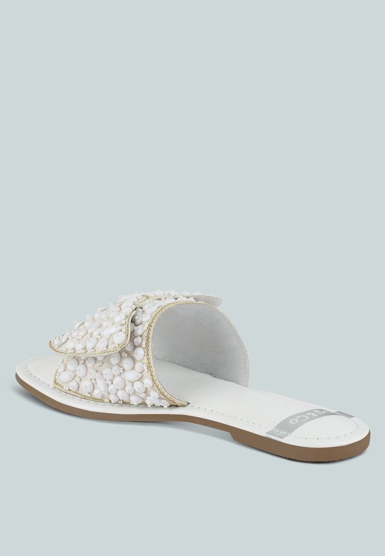 pipa big bow beaded flats#color_white