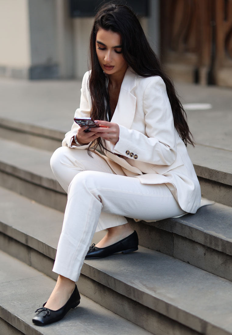 lutten square-toe bow ballerinas#color_black