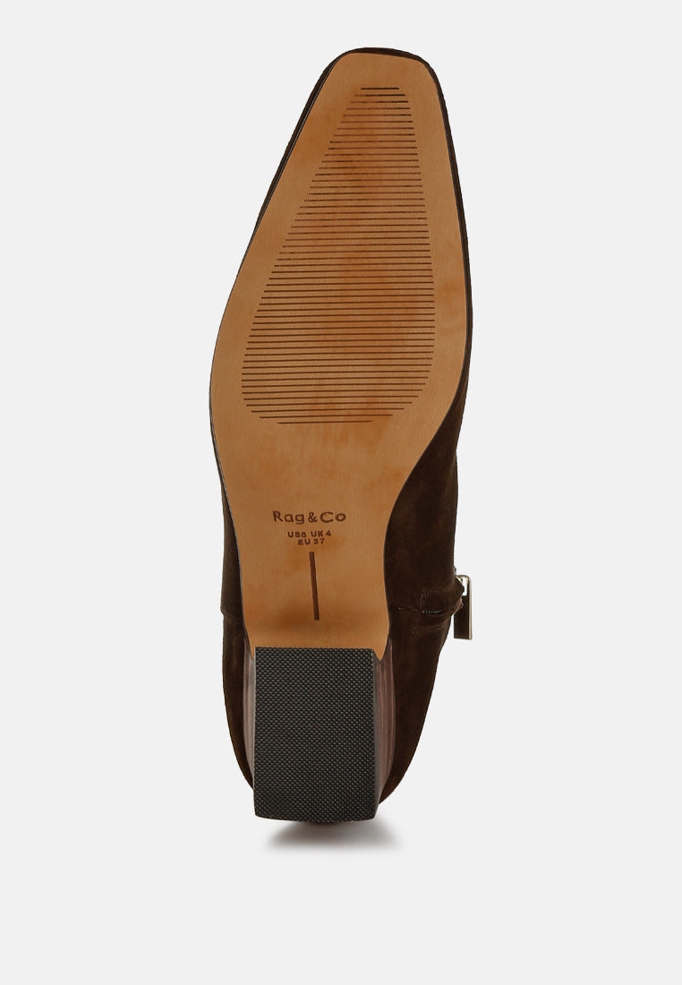 hakra flared heel suede boots#color_brown