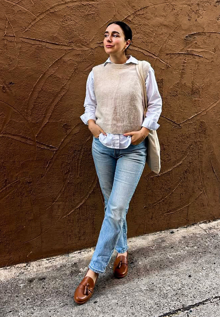 yelena real leather tassel loafers#color_tan