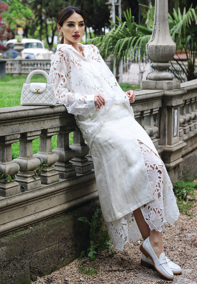 roxana real leather penny strap loafers#color_white