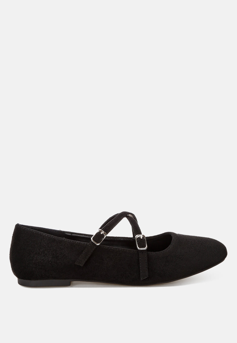 nayela strappy mary jane flats#color_black: microfiber