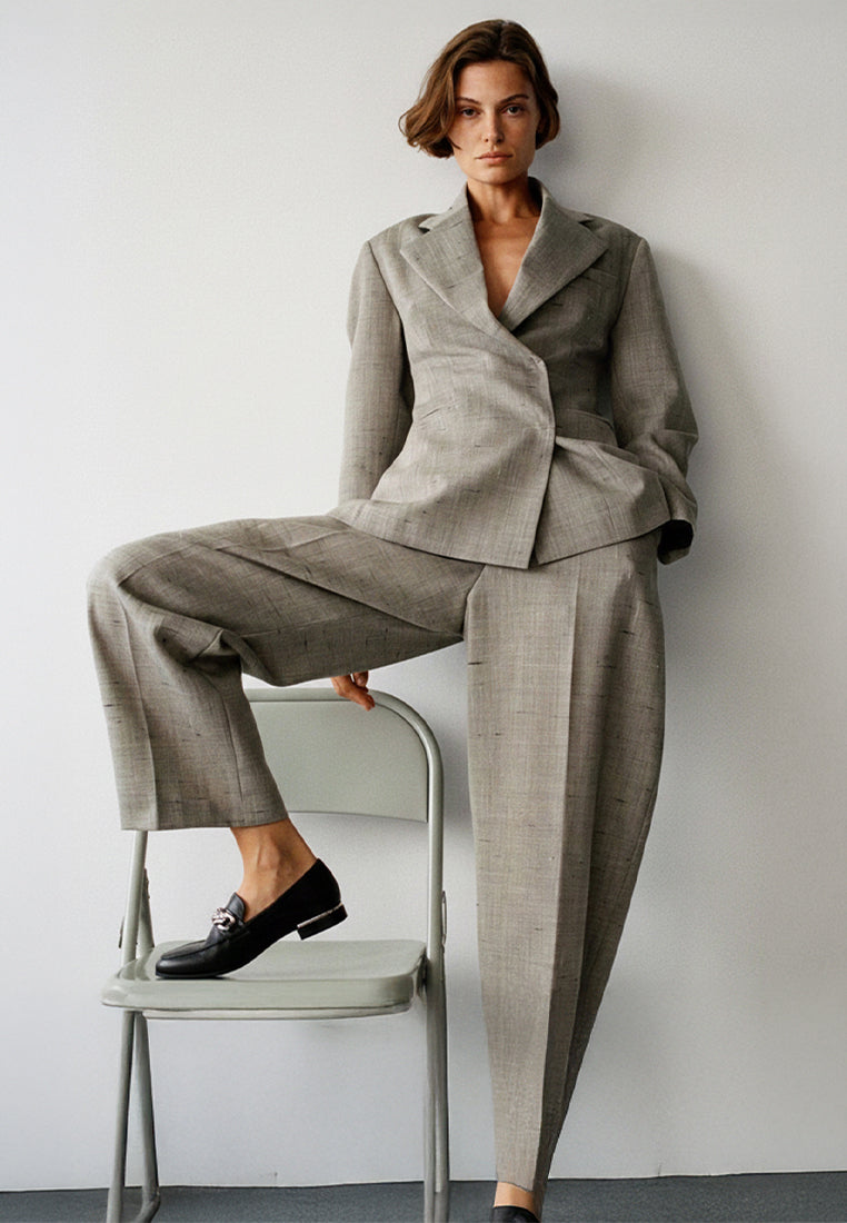 POLA Black Leather Horsebit Loafers#color_black