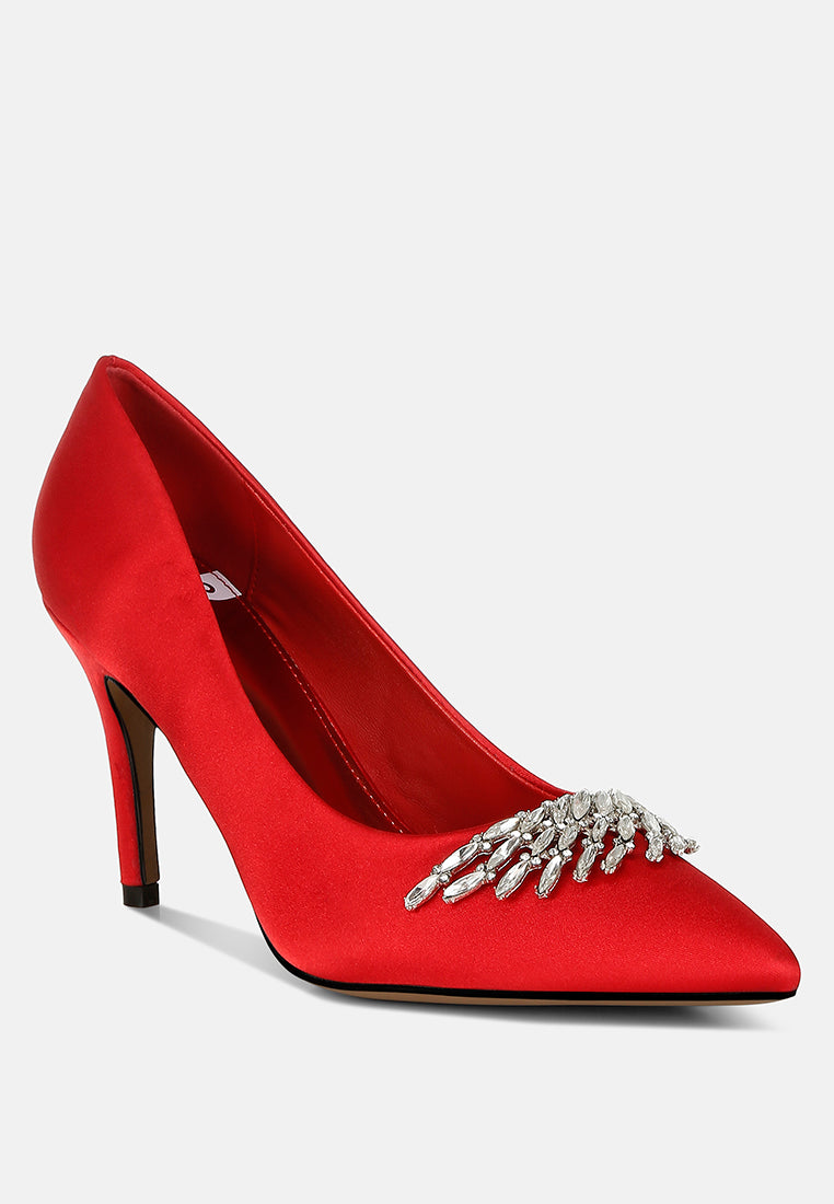 rhodolia diamante brooch detail satin pumps#color_red