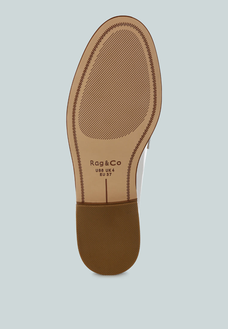 roxana real leather penny strap loafers#color_white