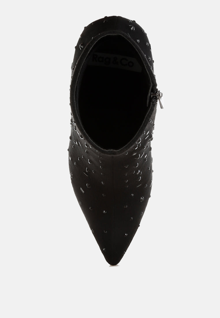 sakura diamante embellished microfiber boots#color_black