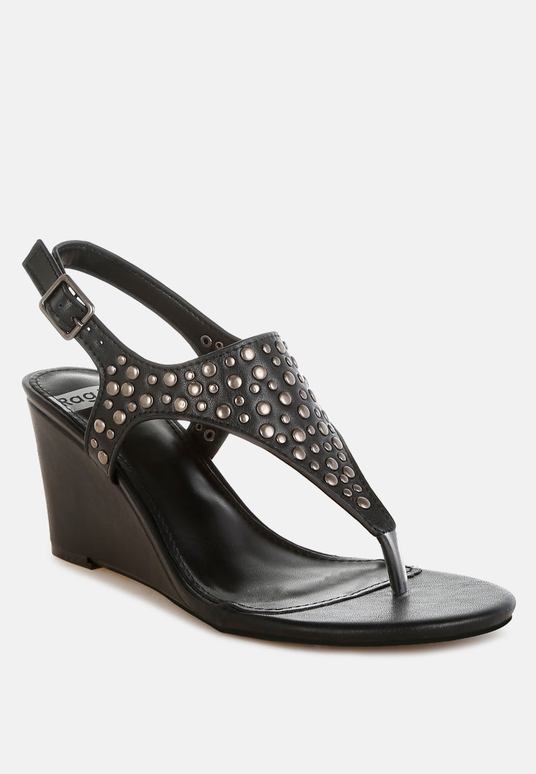 sappho studded thong toe wedges#color_black