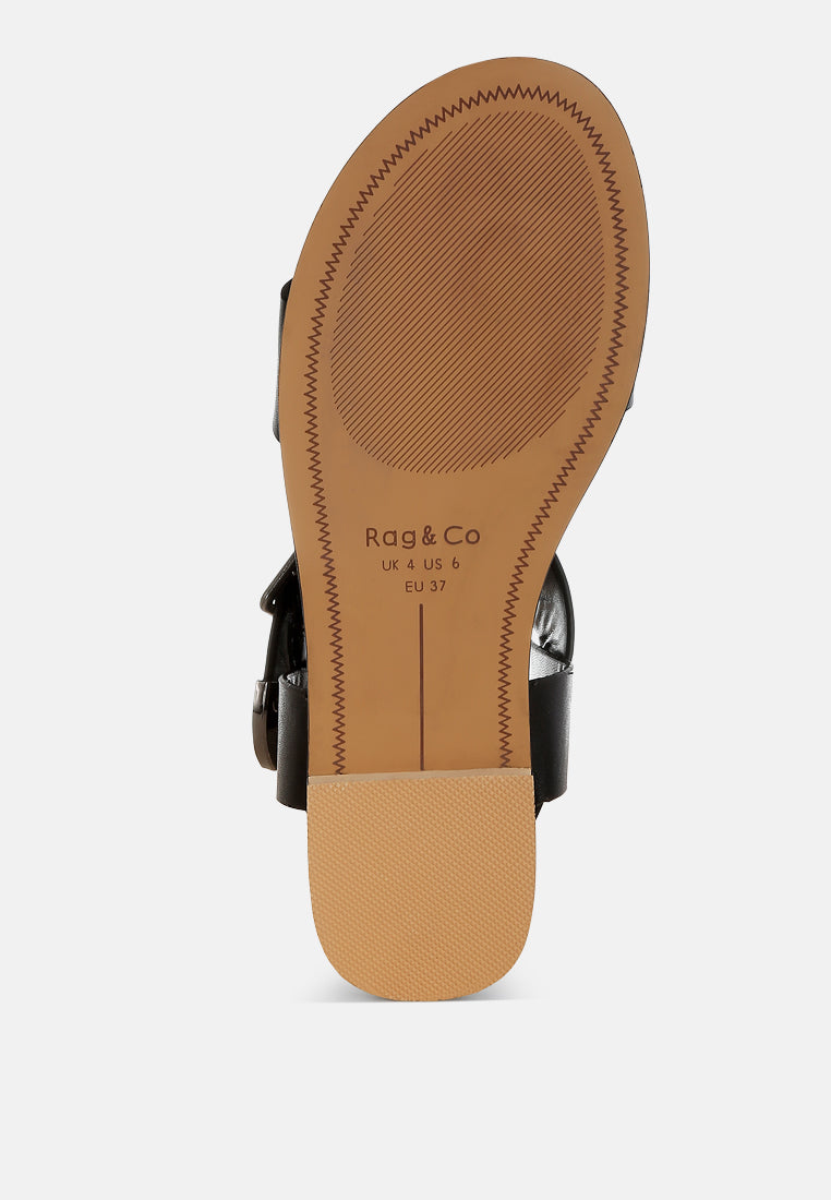 shayla gladiator flat sandals#color_black