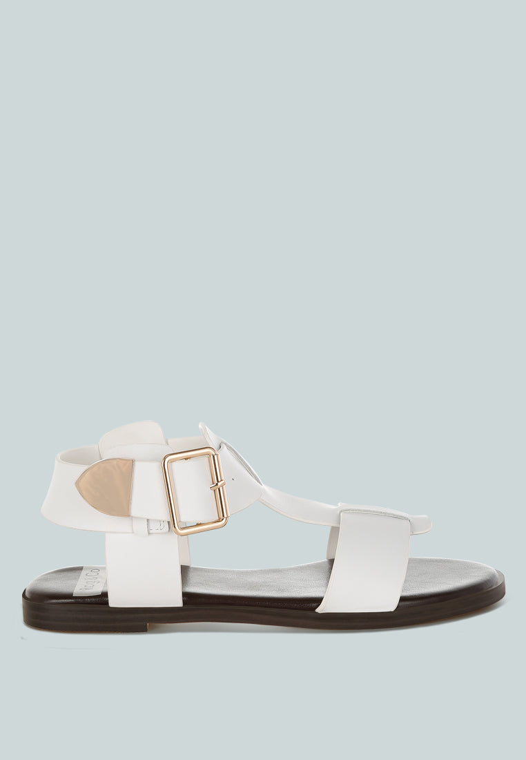 shayla gladiator flat sandals#color_white