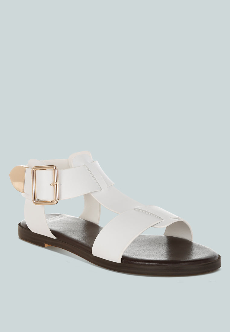 shayla gladiator flat sandals#color_white
