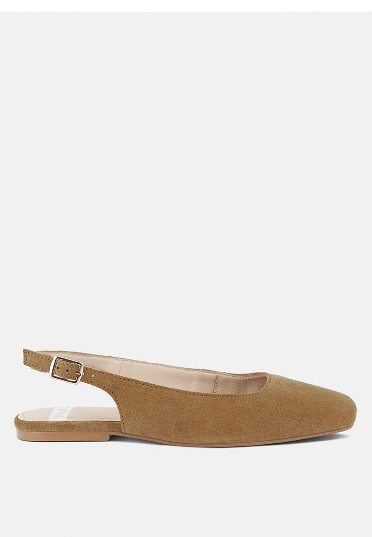 sozani genuine suede leather slingback flats#color_tan