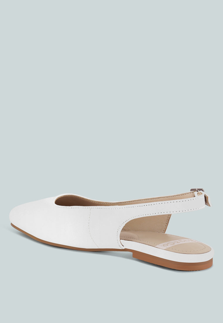 sozani real soft leather slingback flats#color_white