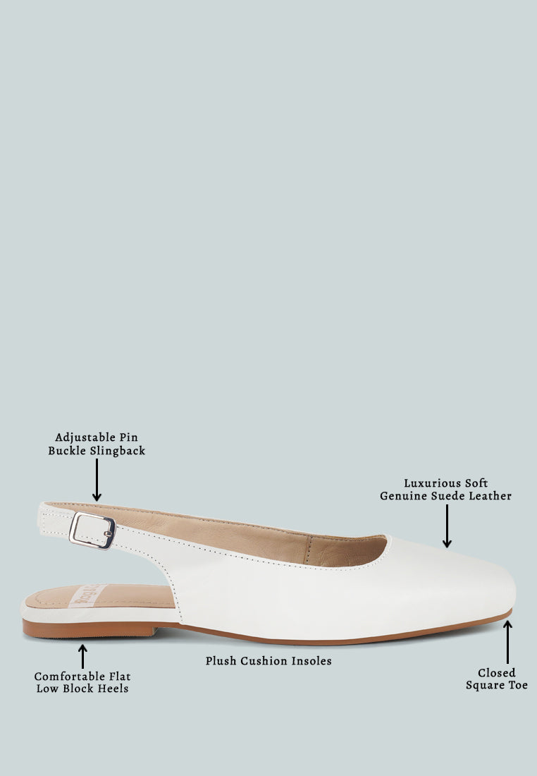 sozani real soft leather slingback flats#color_white