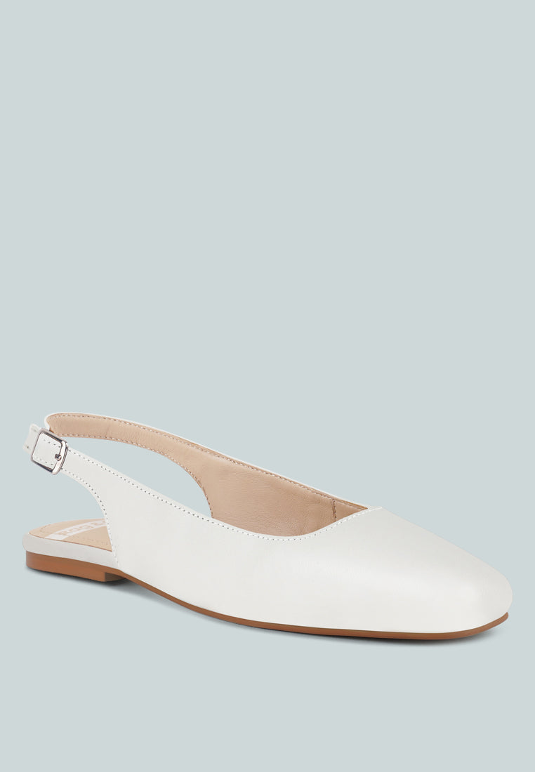 sozani real soft leather slingback flats#color_white