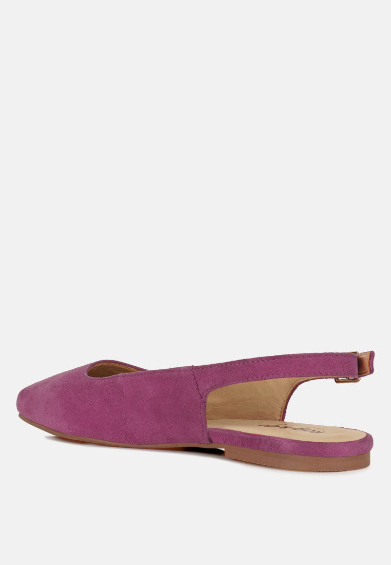 sozani genuine suede leather slingback flats#color_fuchsia