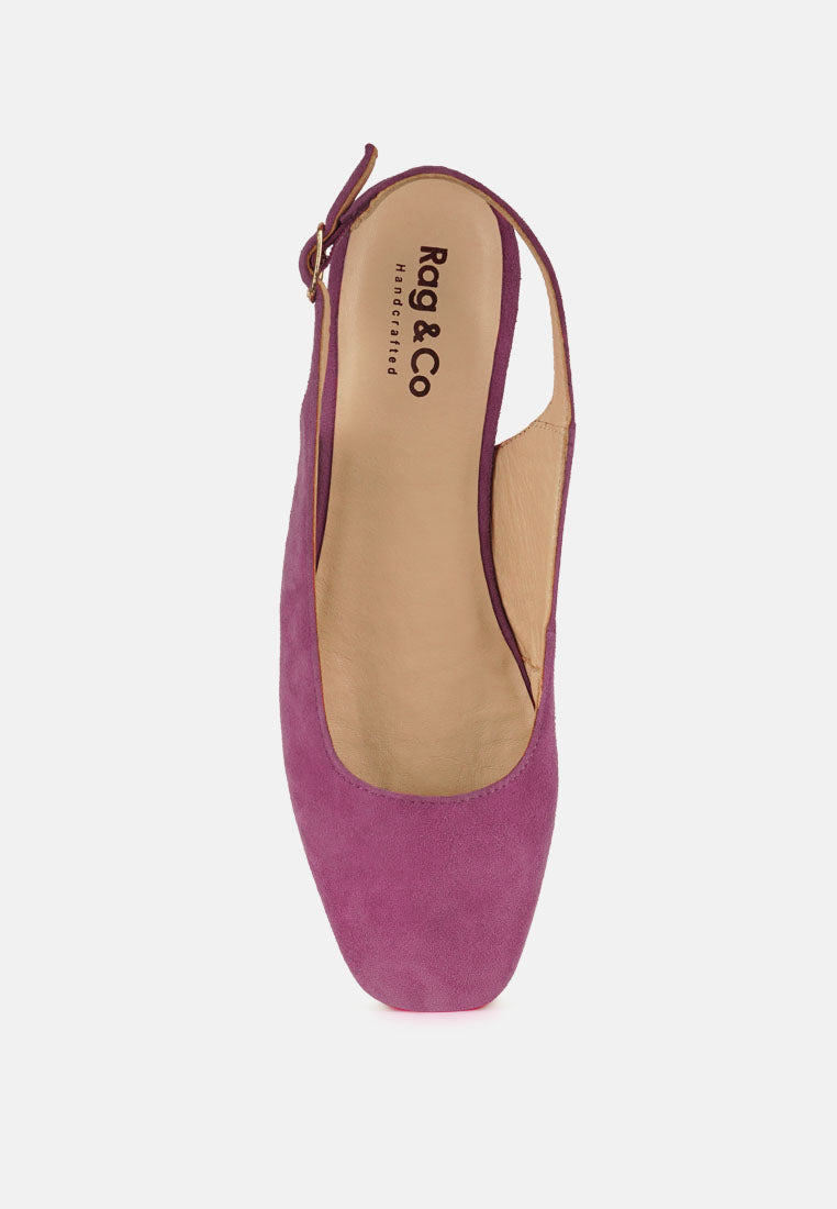 sozani genuine suede leather slingback flats#color_fuchsia