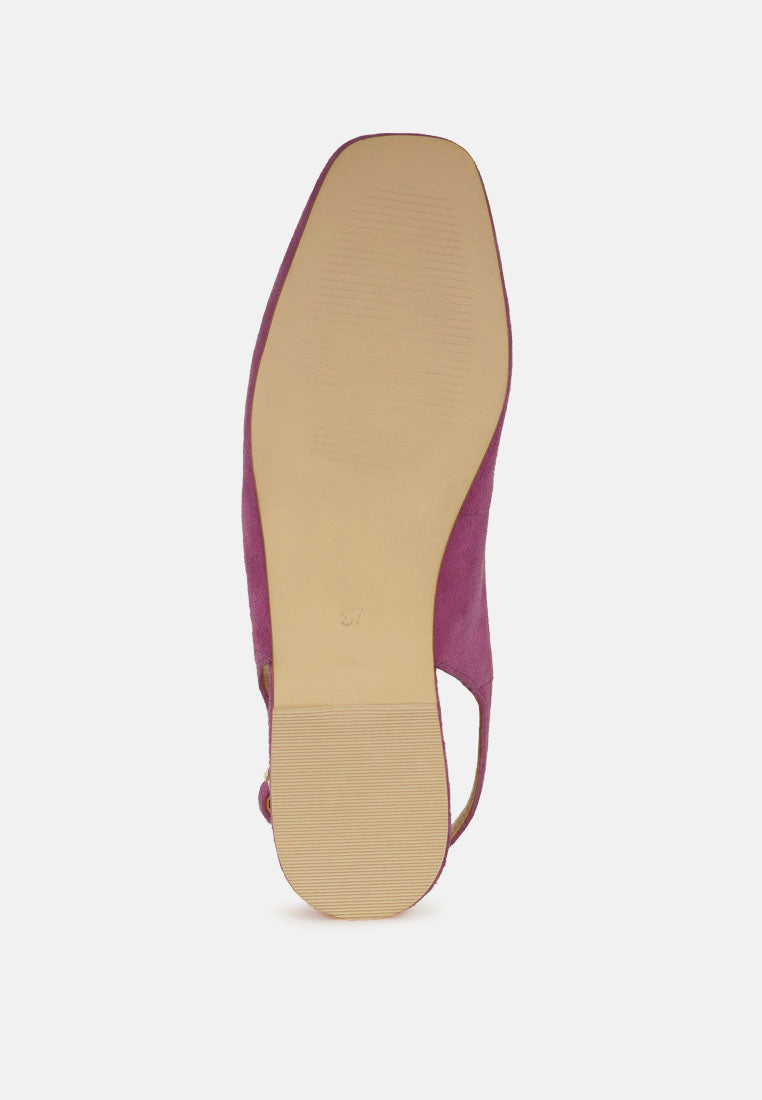 sozani genuine suede leather slingback flats#color_fuchsia
