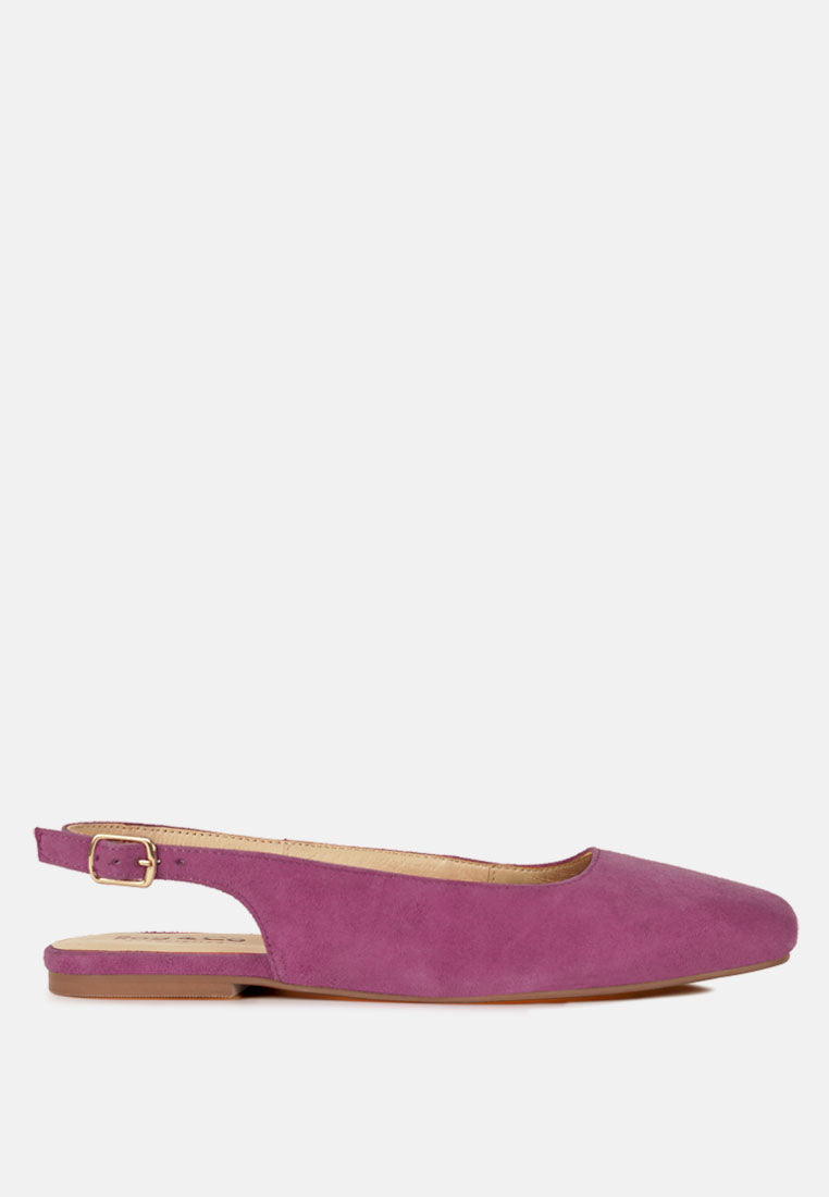 sozani genuine suede leather slingback flats#color_fuchsia