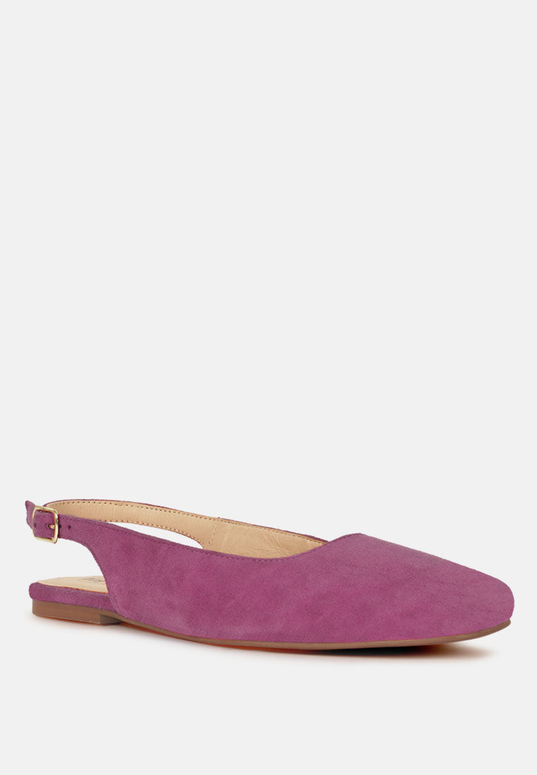sozani genuine suede leather slingback flats#color_fuchsia