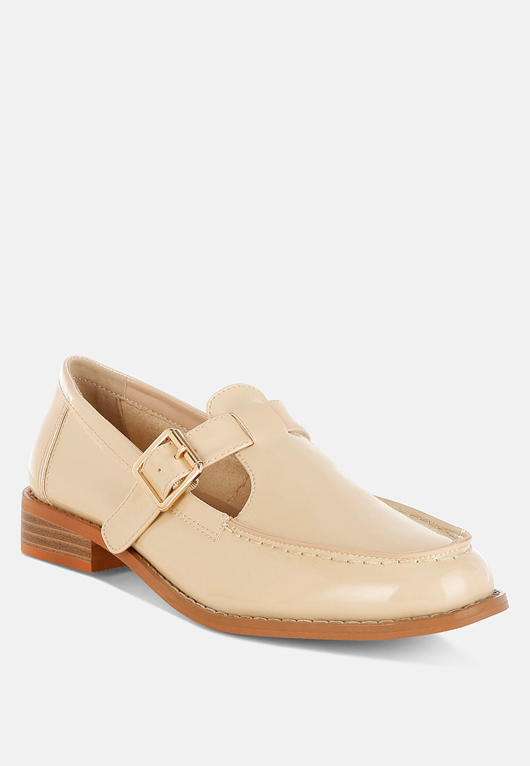 swenson patent pleather mary jane loafers#color_beige
